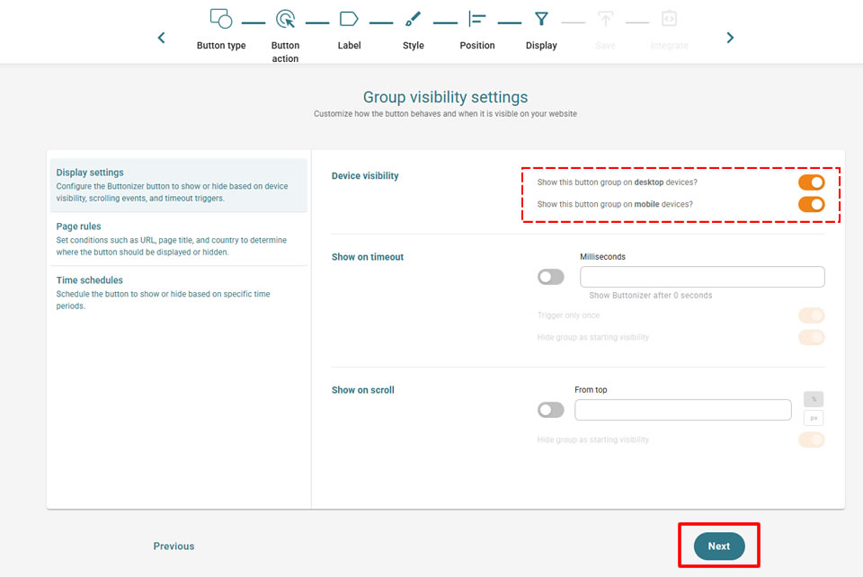 パソコンだけやスマホだけで表示するなどの設定が可能です。