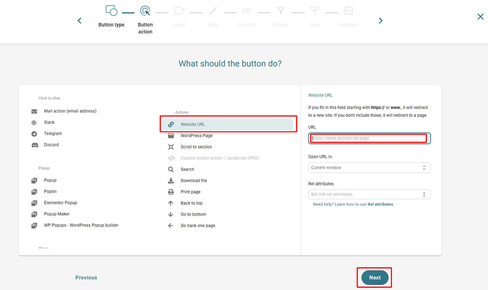 ボタンのテンプレートからボタンを選べます。